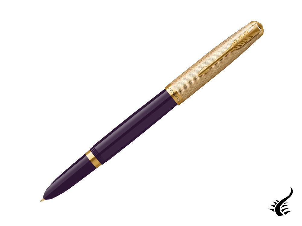 Parker 51 Fountain Pen in Black with Gold Trim - 18K Gold