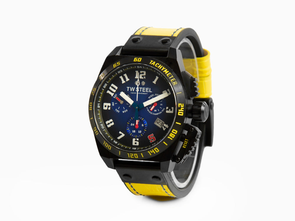 TW Steel Fast Lane Quartz Watch Blue 46 mm Leather Ltd. Edition T Iguana Sell