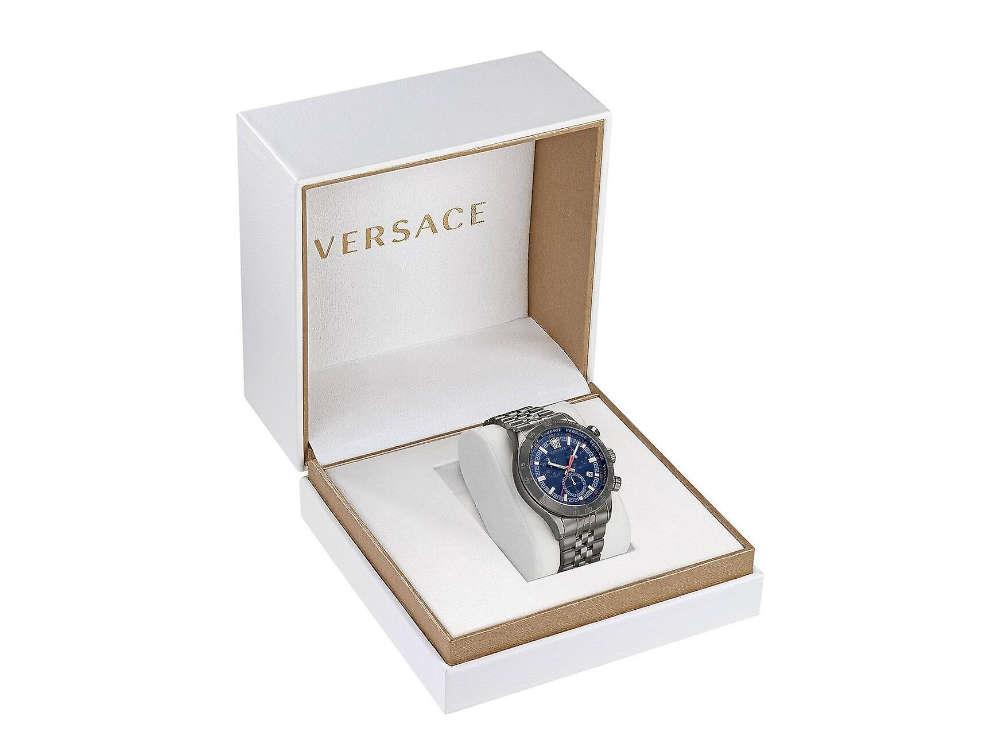 Versace Hellenyium Chrono Quartz Watch PVD Blue 43 mm VE2U00722 Iguana Sell