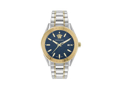 Versace V-Code Quartz Watch, PVD Blue, VE6A00523 mm, Gold, Sapphire Crystal, 42