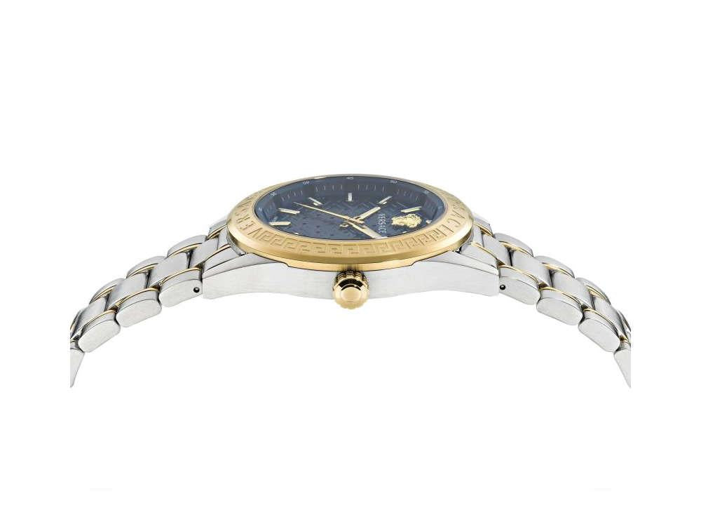 Blue, PVD 42 Sapphire Iguana Gold, Quartz Versace mm, Crystal, Sell Watch, - V-Code