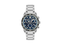 Versace Greca Dome Chrono Quartz Watch, Blue, 43 mm, Sapphire Crystal,  VE6K00323