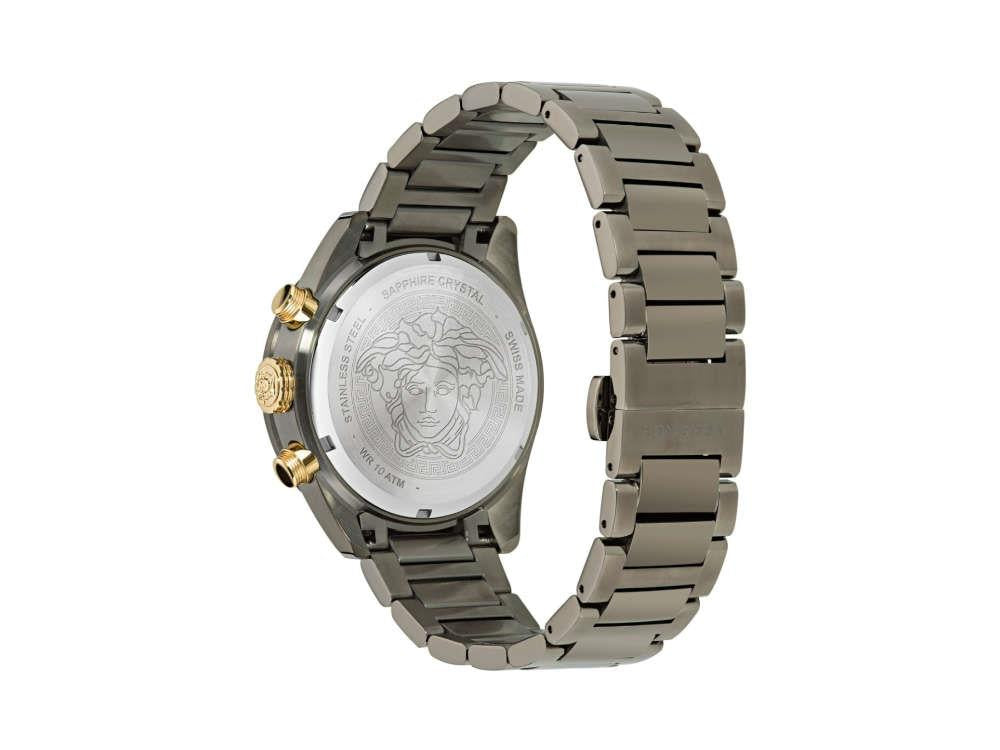 PVD, Iguana Dome 43 - mm, Greca VE6K00623 Chrono Sell Black, Watch, Quartz Versace