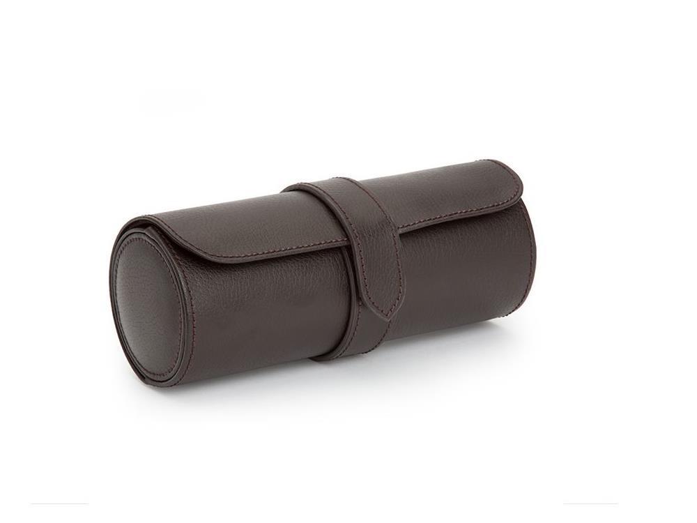 WOLF Blake Watch roll, 3 Watches, Brown, Leather, 305006