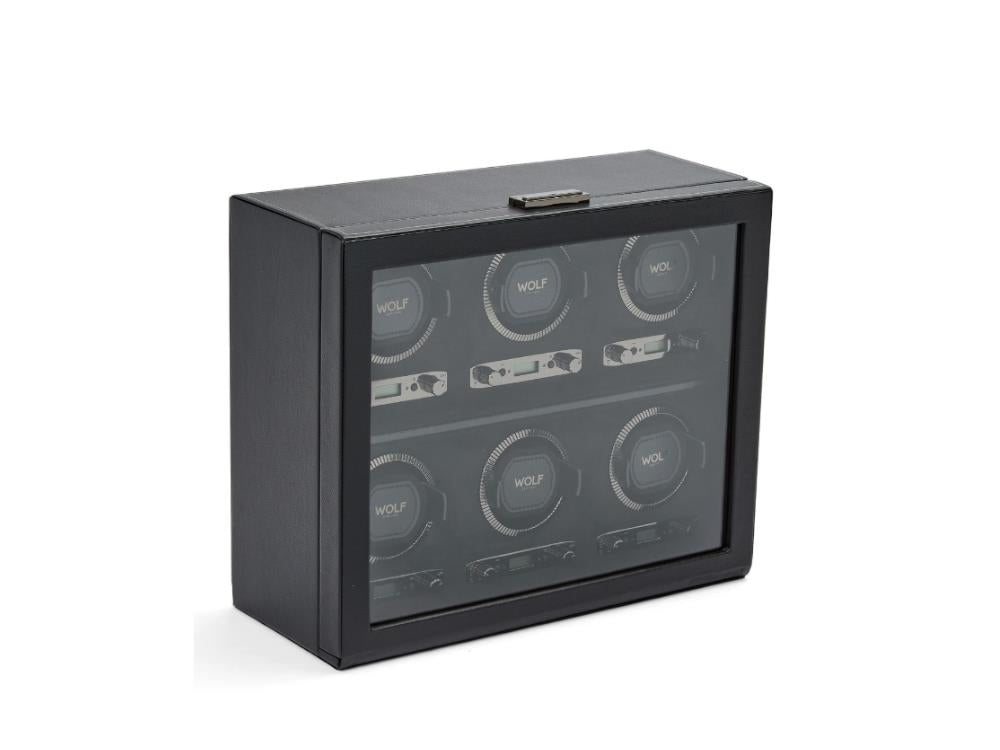 WOLF British Racing Watch winder, 6 Watches, Black, 792402