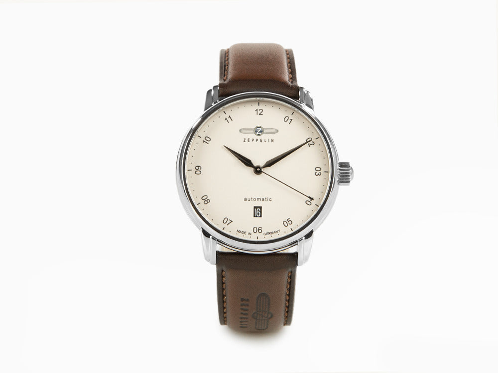 Line Sell mm, Beige, - Watch, 41 Day, Zeppelin Leather Iguana stra Captain Automatic